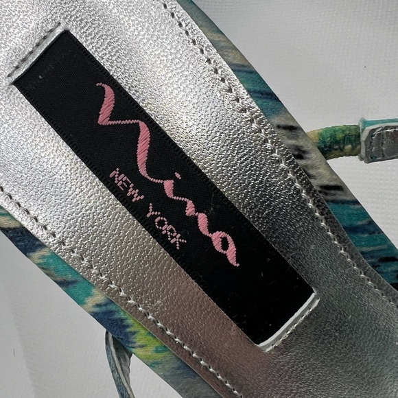 Size 7 Nina New Yoel Green and Blue Heels - Picture 4 of 7